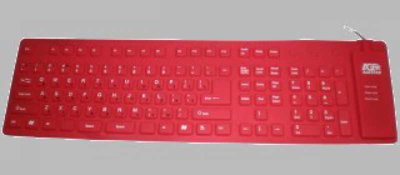Клавиатура проводная AgeStar AS-HSK810FA (Red) combo USB+ PS/2, гибкая, красная